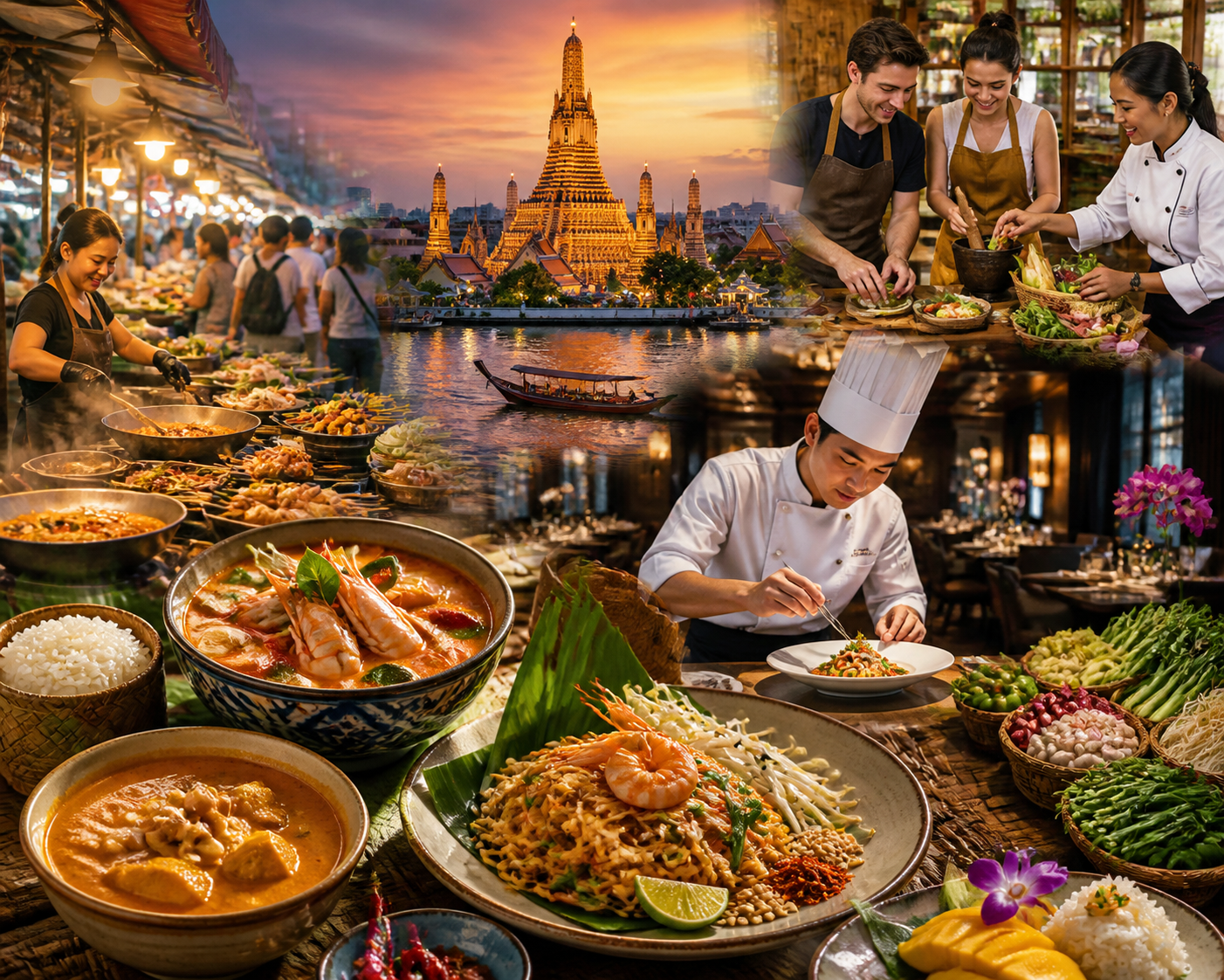 อาหารไทย: การเดินทางอันมีรสชาติสำหรับนักท่องเที่ยว